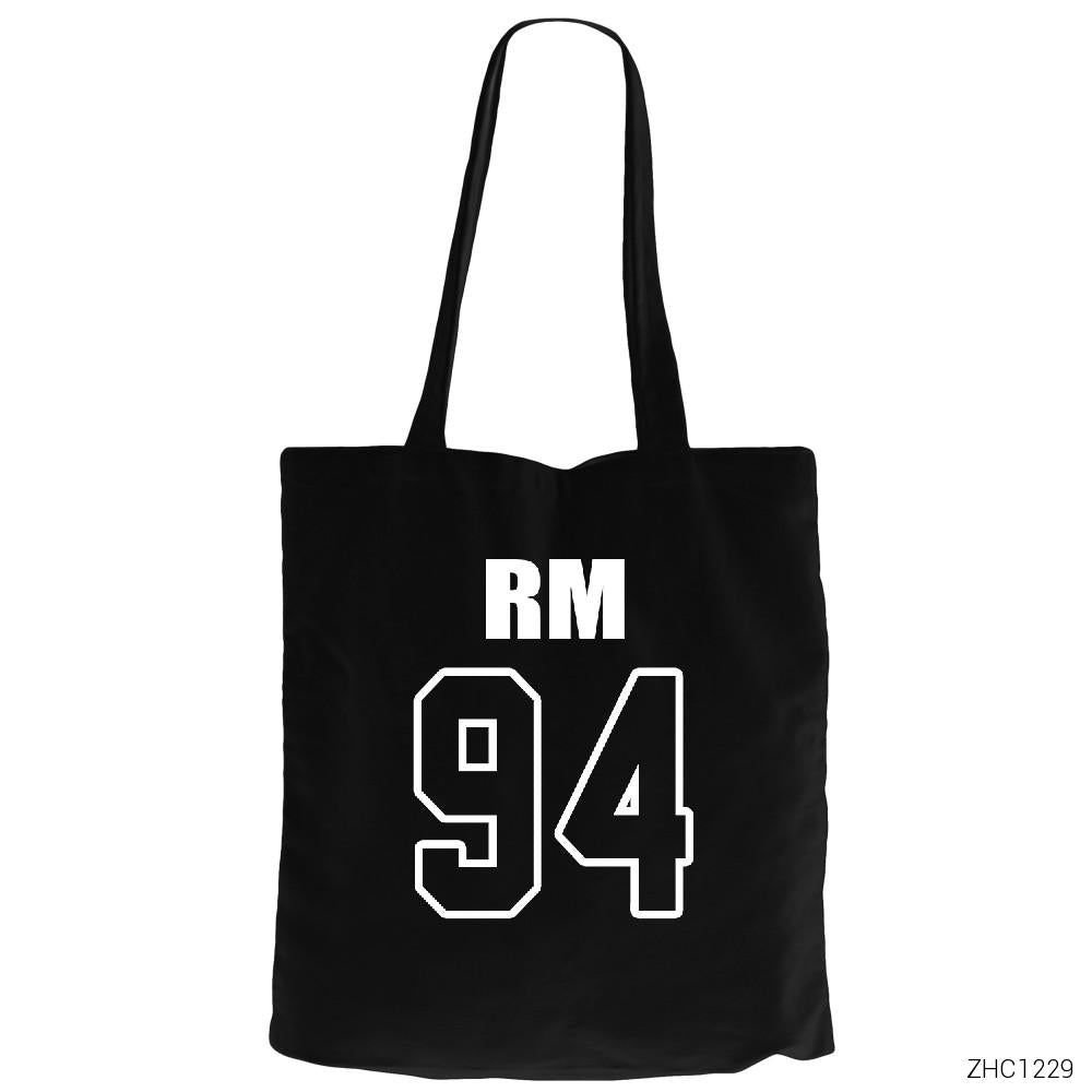 BTS RM 94 Siyah Fermuarlı Bez Çanta Gabardin