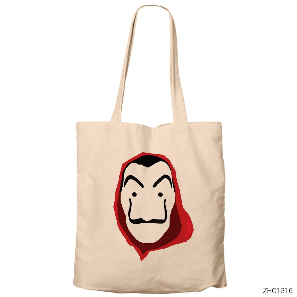 La Casa De Papel Classic Krem Fermuarlı Bez Çanta Gabardin