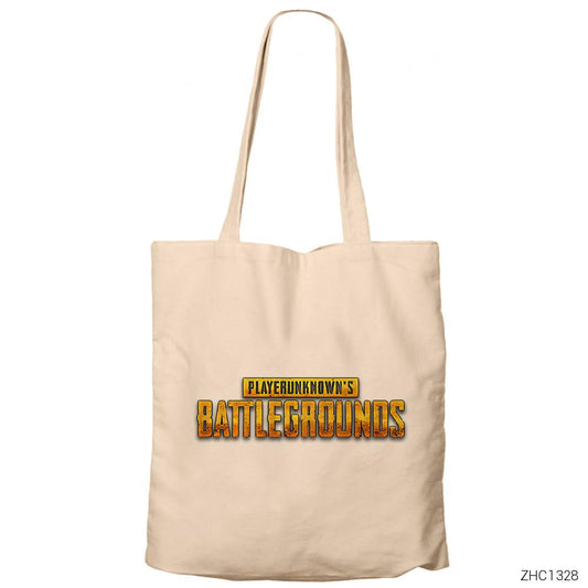 PUBG Logo Krem Fermuarlı Bez Çanta Gabardin