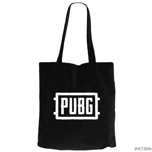 PUBG Logo Classic Siyah Fermuarlı Bez Çanta Gabardin