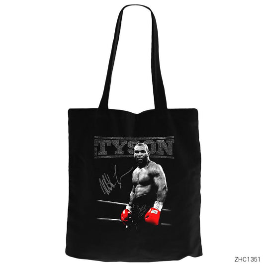 Mike Tyson Siyah Fermuarlı Bez Çanta Gabardin