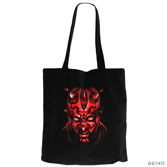 Star Wars Darth Maul Siyah Fermuarlı Bez Çanta Gabardin
