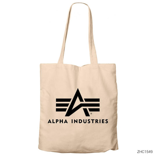 Alpha Industries Krem Fermuarlı Bez Çanta Gabardin
