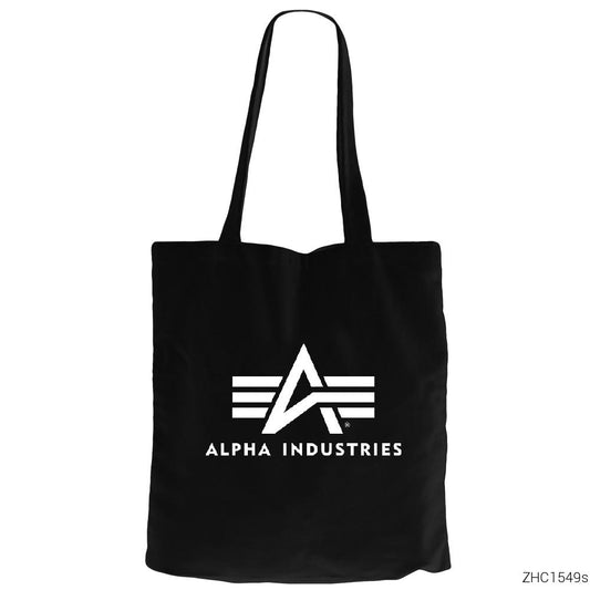 Alpha Industries Siyah Fermuarlı Bez Çanta Gabardin