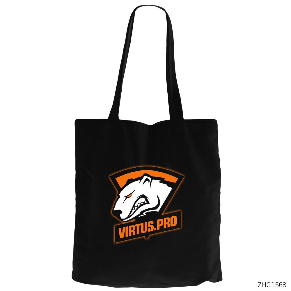 CSGO Virtus Pro Siyah Fermuarlı Bez Çanta Gabardin