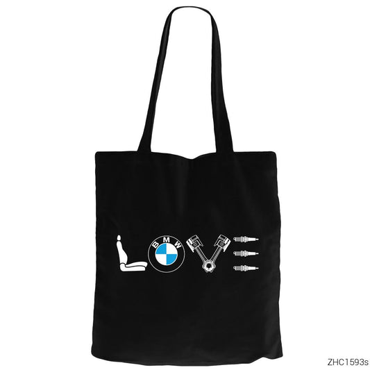 BMW Love Siyah Fermuarlı Bez Çanta Gabardin