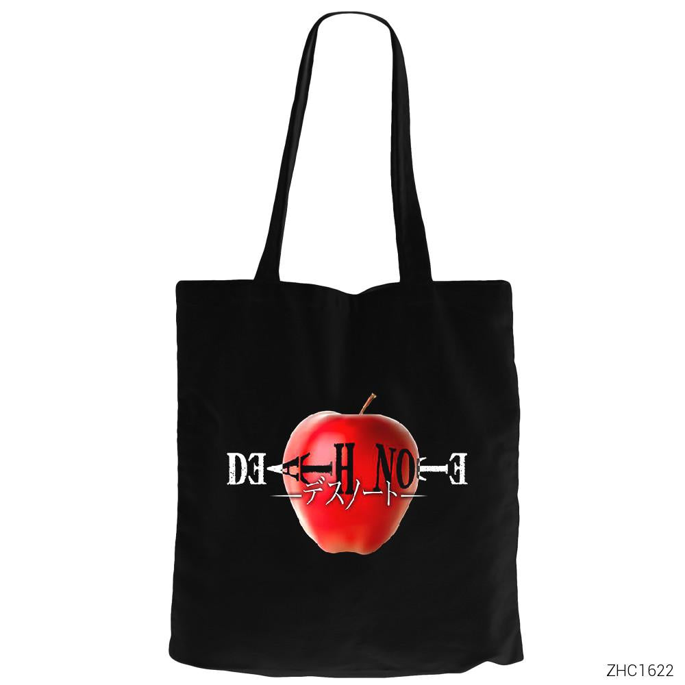 Death Note Apple Siyah Fermuarlı Bez Çanta Gabardin