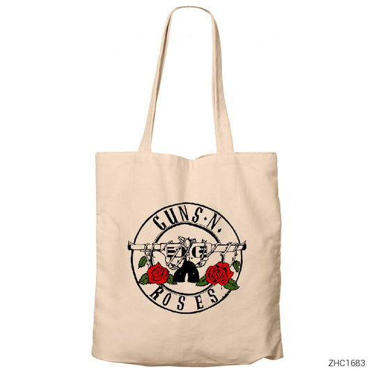 Guns N Roses Light 1 Krem Fermuarlı Bez Çanta Gabardin