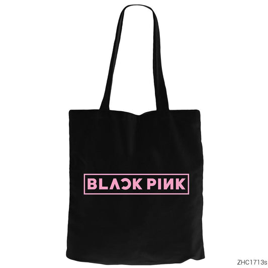Blackpink Siyah Fermuarlı Bez Çanta Gabardin