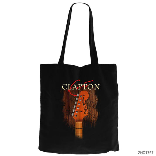 Eric Clapton Guitar Siyah Fermuarlı Bez Çanta Gabardin