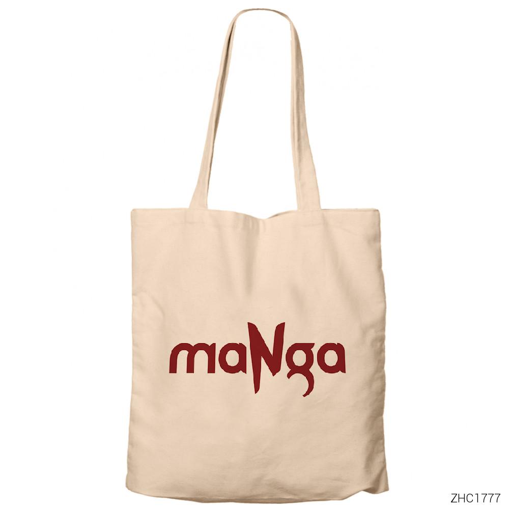 Manga Krem Fermuarlı Bez Çanta Gabardin