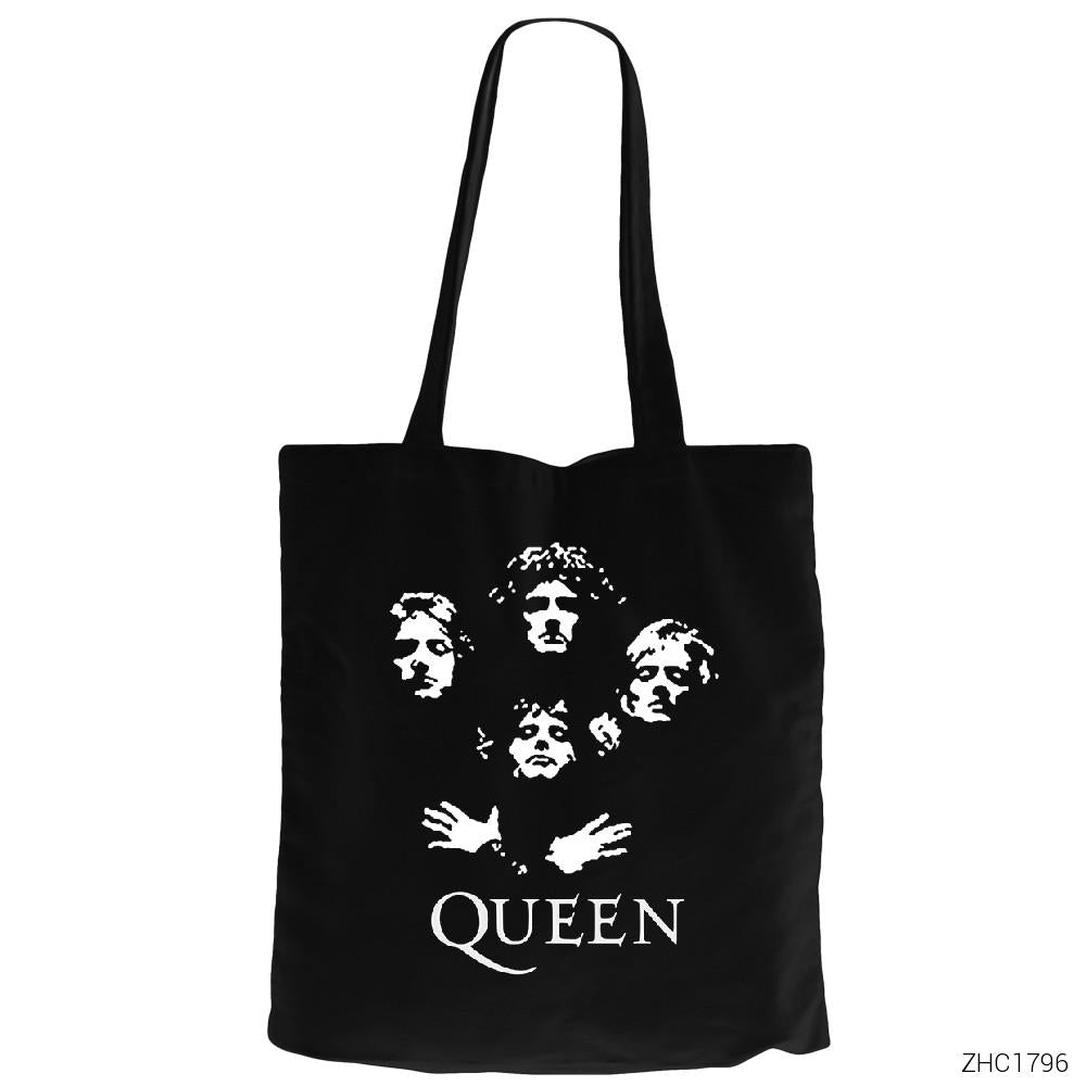Queen Group Siyah Fermuarlı Bez Çanta Gabardin