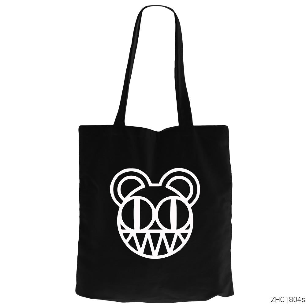 Radiohead Symbol Siyah Fermuarlı Bez Çanta Gabardin