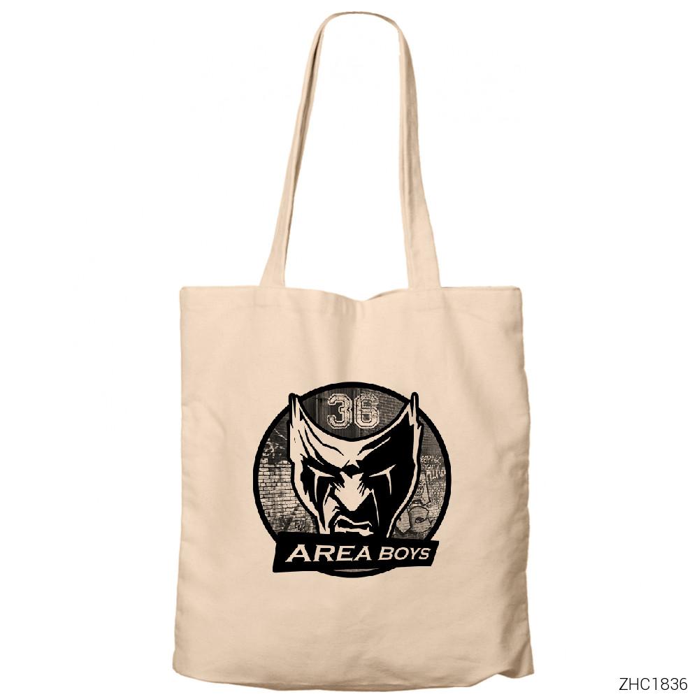 36 Area Boys Krem Fermuarlı Bez Çanta Gabardin