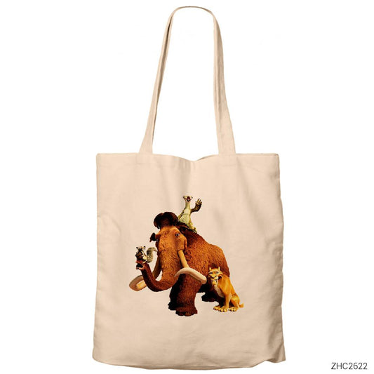 Buz Devri Team Manny Krem Fermuarlı Bez Çanta Gabardin