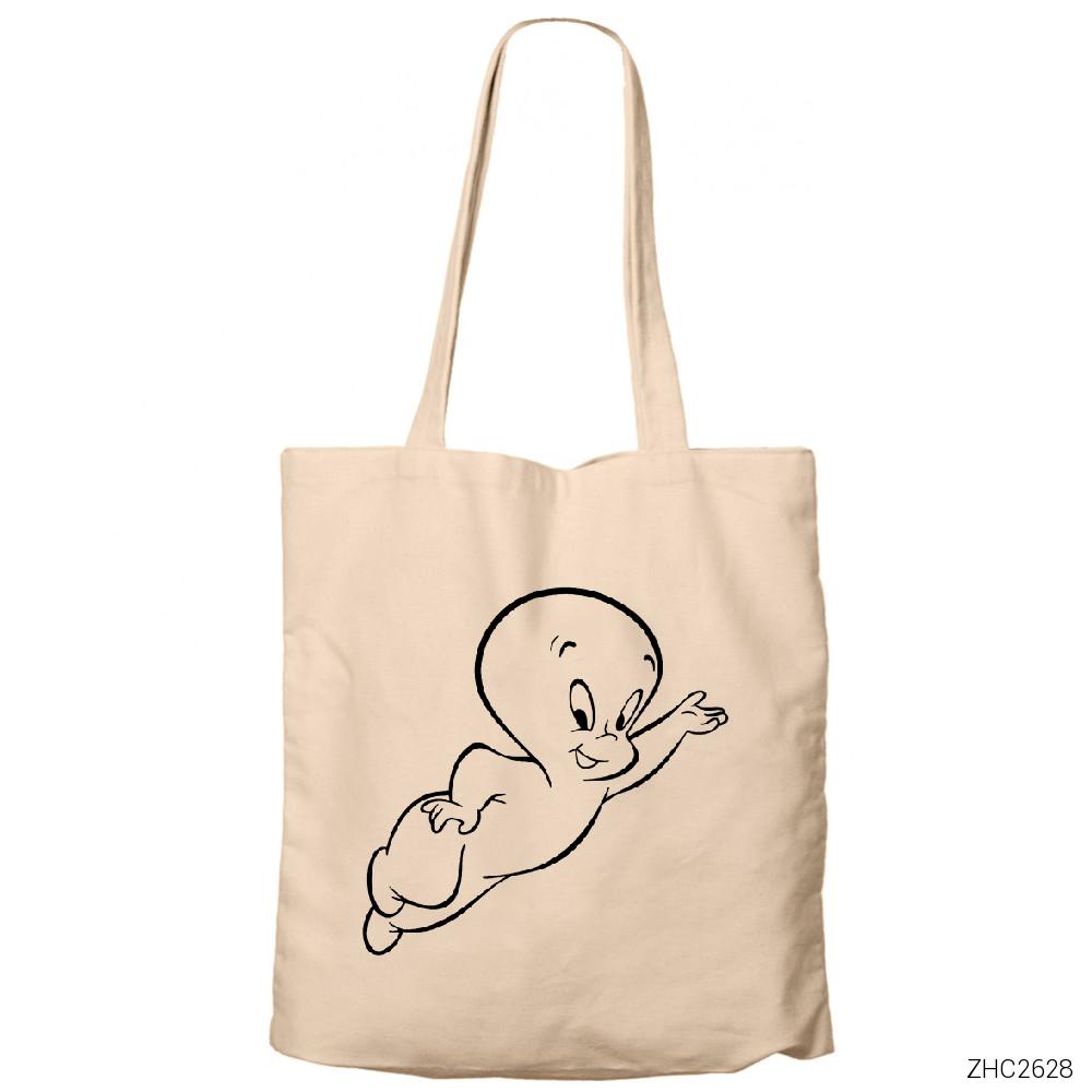 Casper Flying Krem Fermuarlı Bez Çanta Gabardin