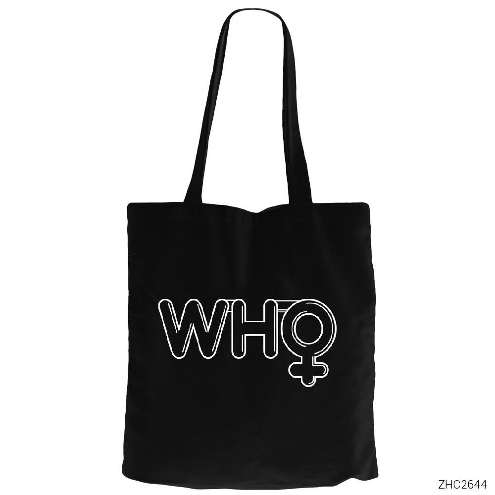 Dr. Who Next Miss Siyah Fermuarlı Bez Çanta Gabardin