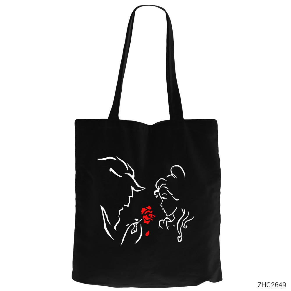 Güzel ve Çirkin Siyah Fermuarlı Bez Çanta Gabardin