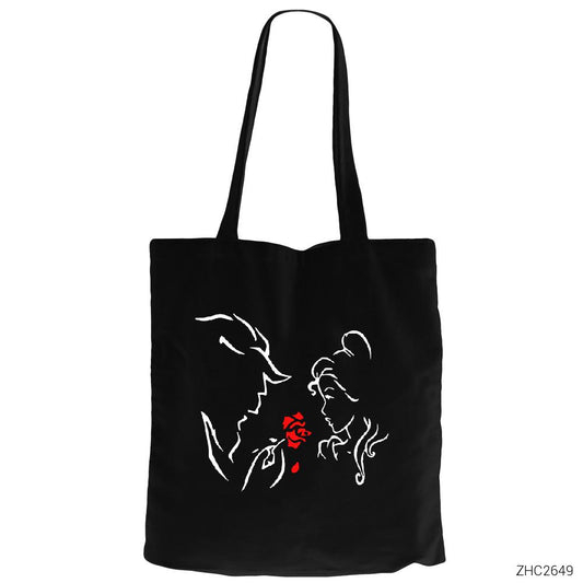 Güzel ve Çirkin Siyah Fermuarlı Bez Çanta Gabardin