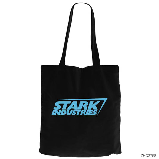 Stark Industries Siyah Fermuarlı Bez Çanta Gabardin