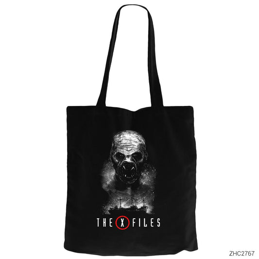 The X Files Siyah Fermuarlı Bez Çanta Gabardin