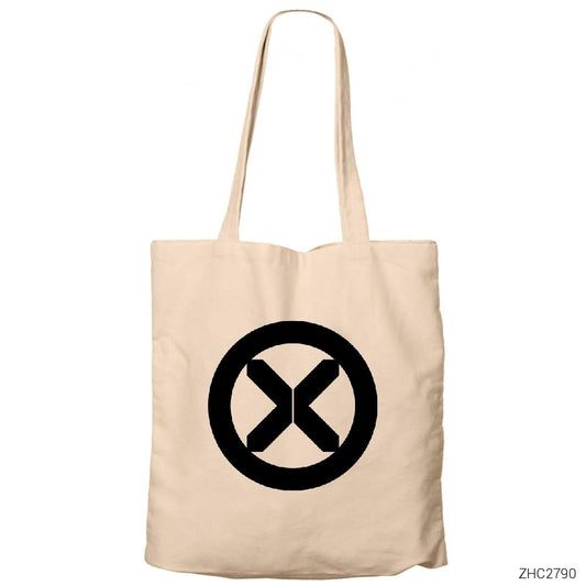 X-men Logo Krem Fermuarlı Bez Çanta Gabardin