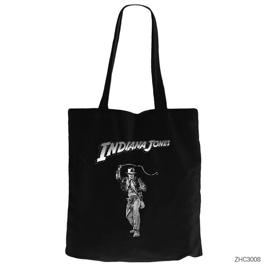 Indiana Jones BW Siyah Fermuarlı Bez Çanta Gabardin