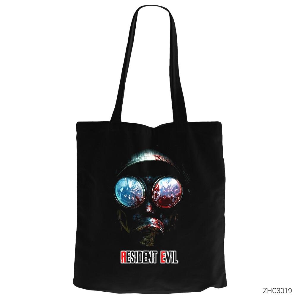 Resident Evil Gas Mask Siyah Fermuarlı Bez Çanta Gabardin