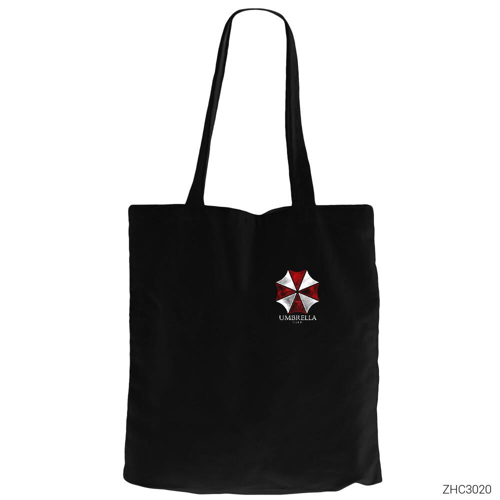 Resident Evil Umbrella Corp Siyah Fermuarlı Bez Çanta Gabardin