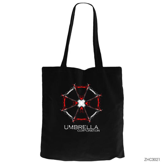 Resident Evil Umbrella Corparation Siyah Fermuarlı Bez Çanta Gabardin