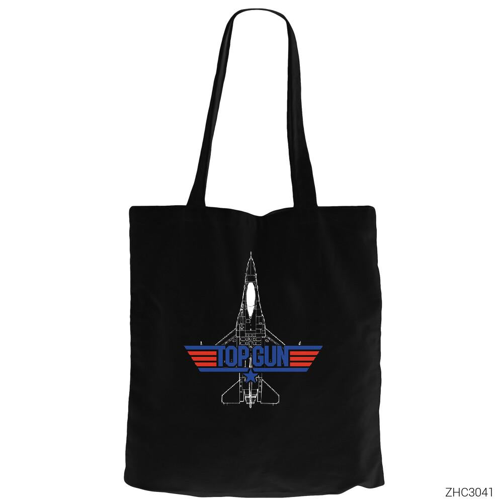 Top Gun Air Siyah Fermuarlı Bez Çanta Gabardin