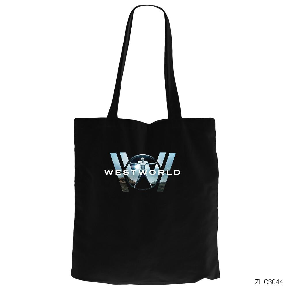 WestWorld Siyah Fermuarlı Bez Çanta Gabardin