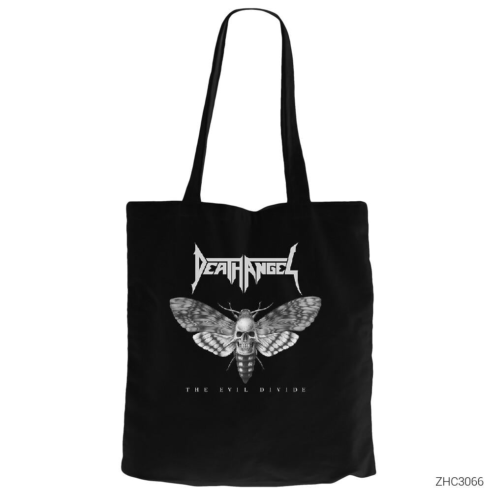 Death Angel The Evil Divide Siyah Fermuarlı Bez Çanta Gabardin