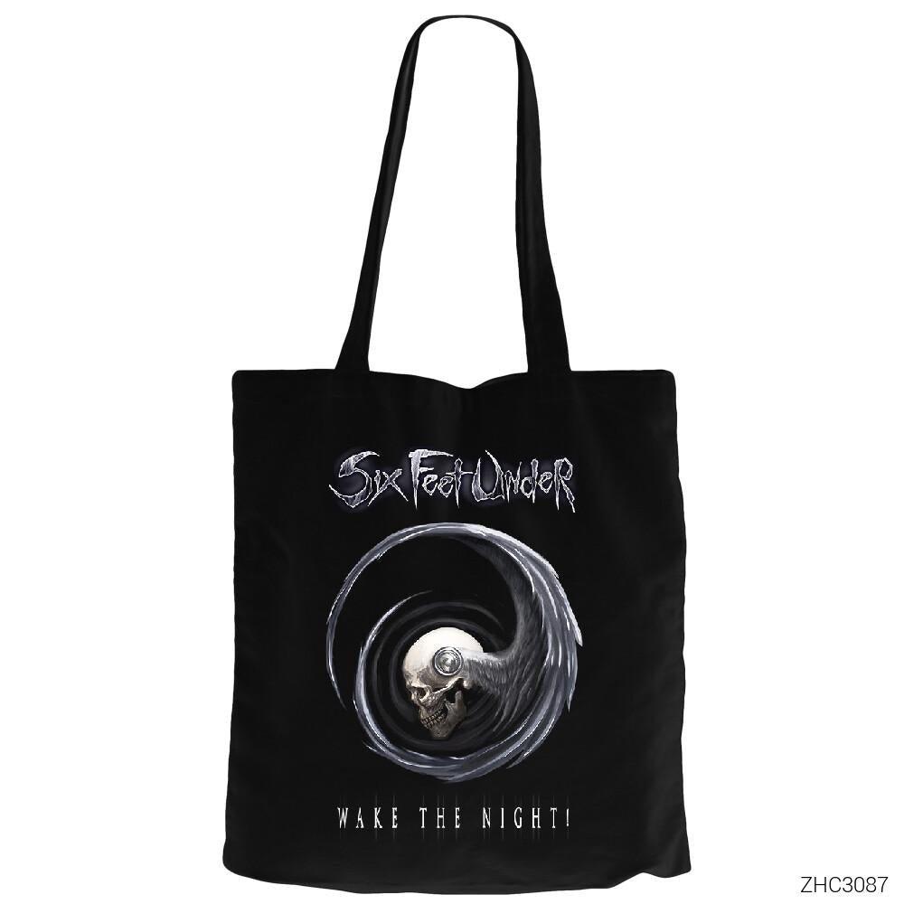 Six Feet Under Wake The Night Siyah Fermuarlı Bez Çanta Gabardin
