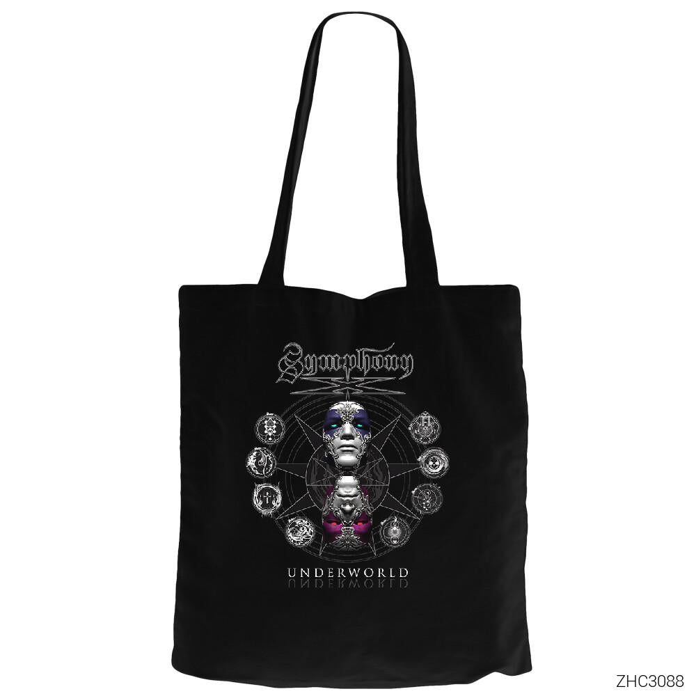 Symphony X Underworld Siyah Fermuarlı Bez Çanta Gabardin