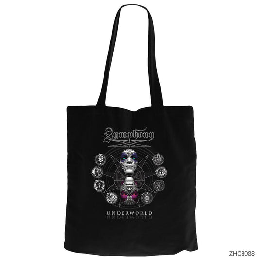 Symphony X Underworld Siyah Fermuarlı Bez Çanta Gabardin
