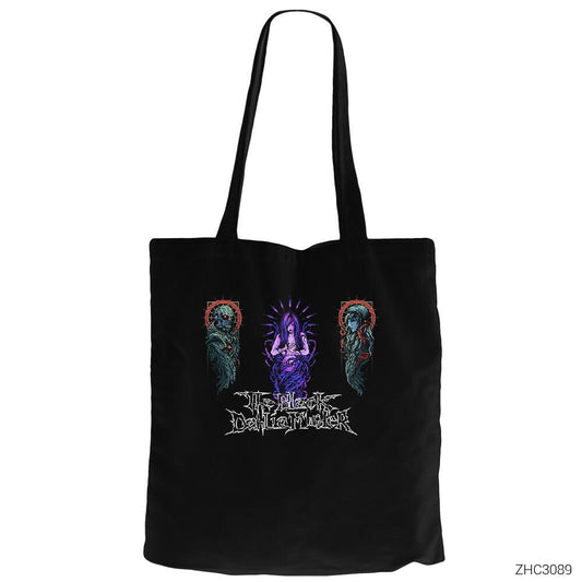 The Black Dahlia Murder Human Body Siyah Fermuarlı Bez Çanta Gabardin