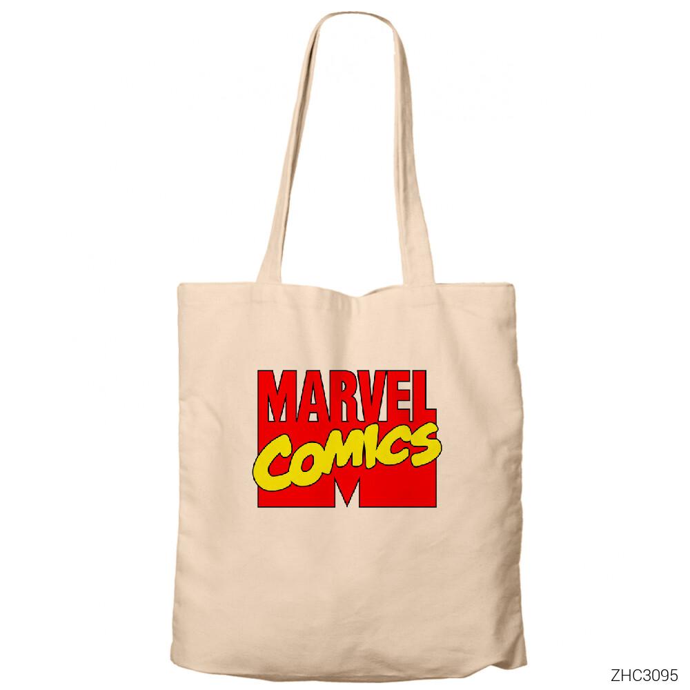 Marvel Comics Krem Fermuarlı Bez Çanta Gabardin