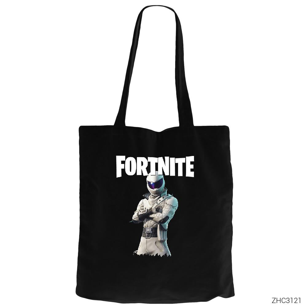 Fortnite Overtaker Siyah Fermuarlı Bez Çanta Gabardin