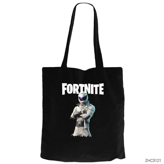 Fortnite Overtaker Siyah Fermuarlı Bez Çanta Gabardin