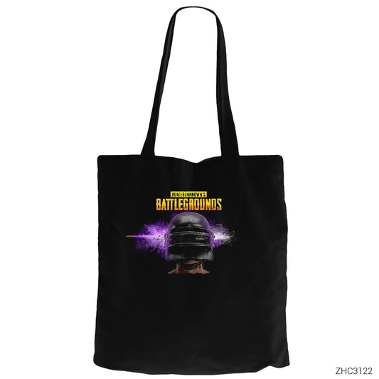 PUBG Headshot Siyah Fermuarlı Bez Çanta Gabardin