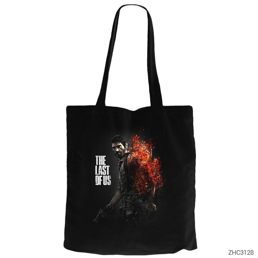 The Last of Us Fire Siyah Fermuarlı Bez Çanta Gabardin
