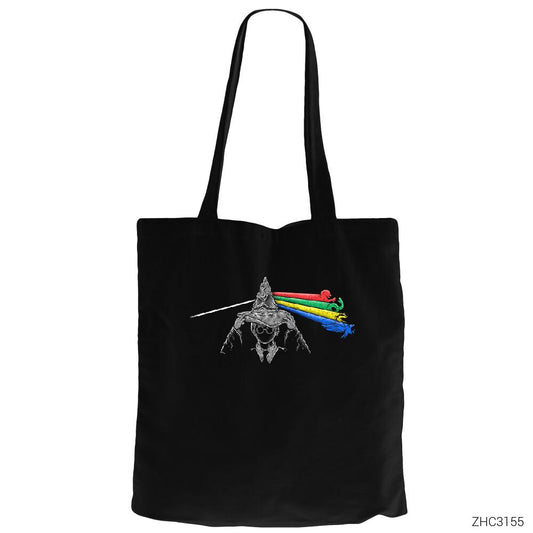 House Side of the Hogwarts Siyah Fermuarlı Bez Çanta Gabardin