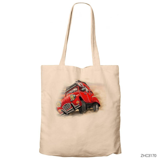 Citroen Chile Krem Fermuarlı Bez Çanta Gabardin