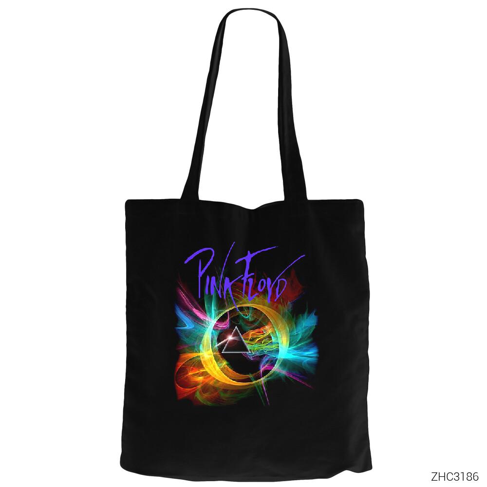Pink Floyd Smoke Siyah Fermuarlı Bez Çanta Gabardin