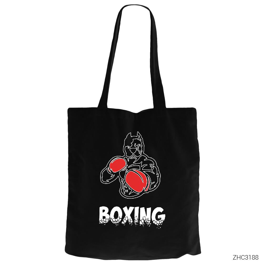 Pitbull Boxing Siyah Fermuarlı Bez Çanta Gabardin