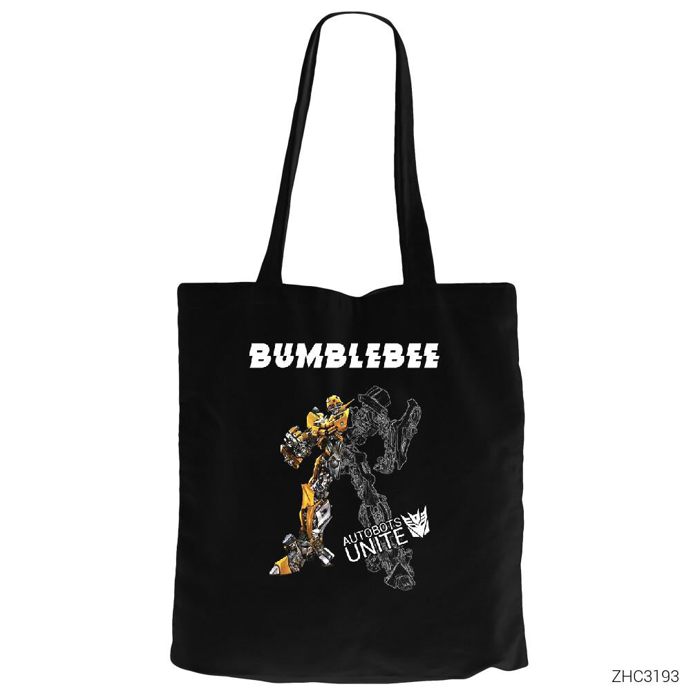 Bumble Bee Siyah Fermuarlı Bez Çanta Gabardin