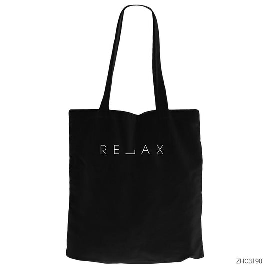 Relax Siyah Fermuarlı Bez Çanta Gabardin