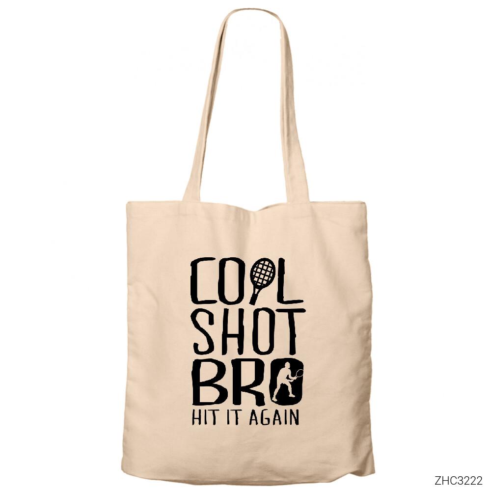 Tenis Cool Shot Bro Krem Fermuarlı Bez Çanta Gabardin