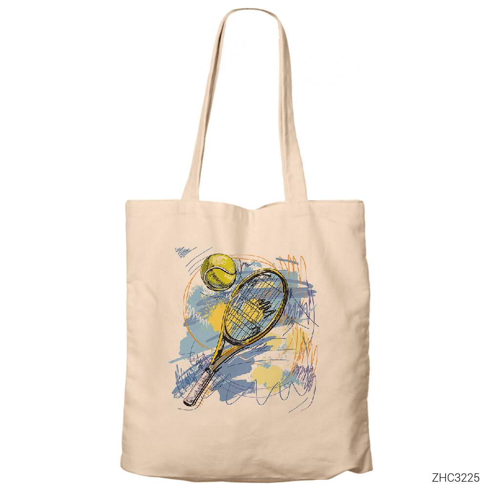 Tennis World Krem Fermuarlı Bez Çanta Gabardin